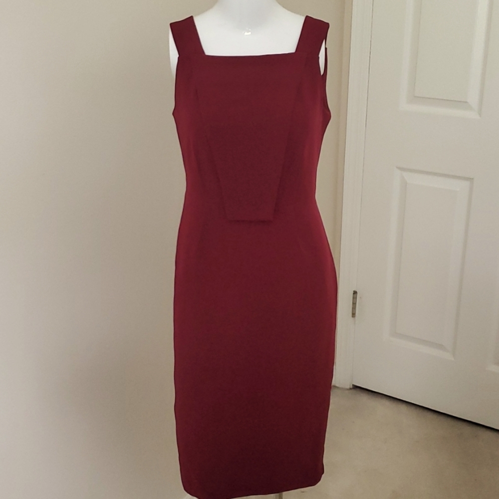 Eva Mendes NY&Co Maroon Shift Dress 6P